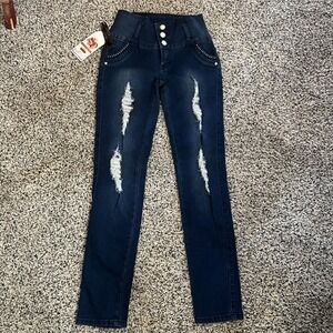 Silver Diva High Waist Stretch Push Up, Colombian Style Skinny, Colita levantada